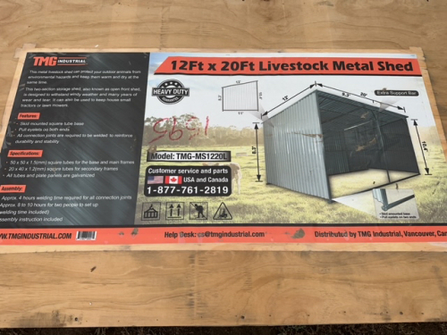 12 x 20 livestock metal shed