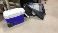 (2)ITEMS - THERMOS COOLER + OZARK TRAIL CAMP GRILL STAND