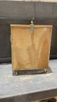 ROLLING WOOD STORAGE BOX WITH HANDLES