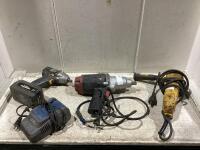 SHOP BOX W/ DRILL, IMPACT DRILL & ANGLE GRINDER