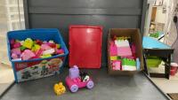BIN & BOX OF MEGA BLOCKS
