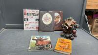 DUCKS UNLIMITED &ldquo;CONSERVATION CLAUS&rdquo; ORNAMENT, (2) OLD WEST BOOKS, EQUINE VET BOOK