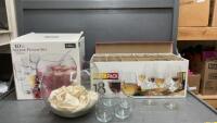 LIBBEY PUNCH BOWL SET & (18) WINE GLASSES