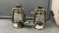 (2) BARN LANTERN LOOK LIGHTS - HARD WIRE WALL MOUNT