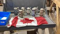 AVON BEER STEINS + CANADIAN FLAG
