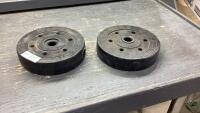 (2) 10 POUND BAR BELL WEIGHTS