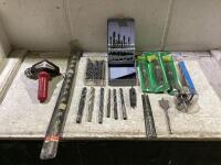 SHOP BOX OF MIXED DRILL BITS & MISCELLANEOUS
