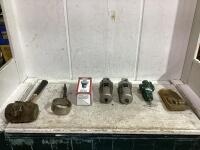 SHOP BOX W/ REGULATORS, OIL CHAIN WRENCH, MALLET & 3/8" MULTI-CRAFT