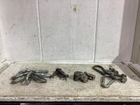 SHOP BOX W/ PULLEYS, PINS, QUICK LINKS & MISCELLANEOUS PARTS