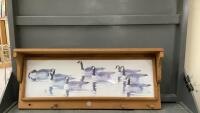 DUCKS UNLIMITED WOODEN SHELF W/ HOOKS