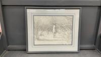 PENCIL SKETCH PICTURE OF A DEER IN WINTER BY DEAN FRANCIS