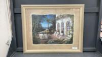 TROPICAL PICTURE IN FAUX WOOD FRAME