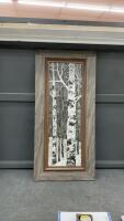 TREE IN WINTER PICTURE W/ FAUX WOOD FRAME
