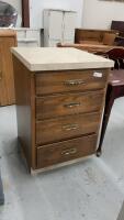 4-DRAWER CABINET W/ LAMINATE TOP