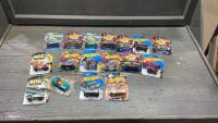 FLAT W/(14) HOT WHEELS (2)METAL MACHINES + ONE DISNEY/PIXAR &ldquo;MARIO&rdquo; CAR