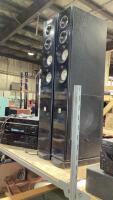 SONY DIGITAL AUDIO VIDEO CONTROL CENTER, JVC STEREO AMP, THEATRE RESEARCH SUBWOOFER + TOWER SPEAKERS
