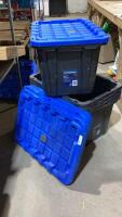 SHELF #12 - (5) MASTERCRAFT HEAVY DUTY STORAGE TOTES WITH LIDS