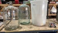 SHELF #13 - WINE MAKING EQUIPMENT - 2 CARBOYS + PRIMARY
