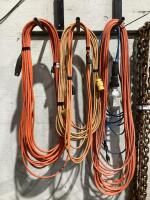 (4) EXTENSION CORDS & (1) WORK LIGHT CORD
