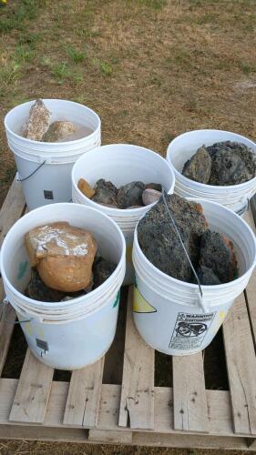 Five Pails of Decorative Rock