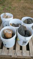 Five Pails of Decorative Rock