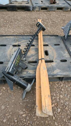 Paddles and Small Boat Motor