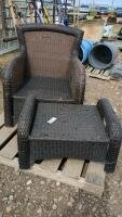 Outdoor Easy Chair with Ottoman