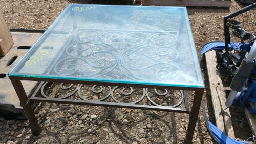 Ornate Metal and Glass Coffee Table