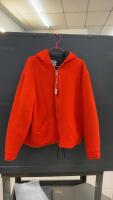 BRIGHT ORANGE MWG QUILTED ZIP UP HOODIE