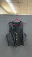 BLACK LEATHER VEST - SIZE 44