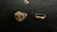 (2) GOLD RINGS STAMPED 10K
