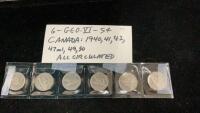 (6) CANADA GEO VI NICKELS - 1940/41/42/47/49/50