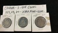(3) CANADA 50 CENT COINS - 1982/83/84