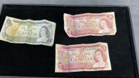 CANADIAN BILLS - (2) 1974 $2 BILLS, AND 1973 $1 BILL