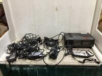 SHOP BOX OF MIXED CHARGERS & REACTOR HEATER