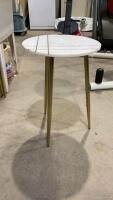 MARBLE TOP TABLE W/ BRASS LEGS