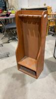 WOODEN POOL CUE HOLDER W/ LOWER CUBBY