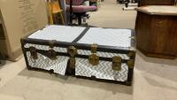 VINTAGE TRUNK W/ METAL CLAD CORNERS/LATCHES