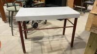 WORK TABLE W/ WOOD BASE