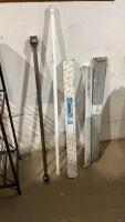(2) SETS OF BAY WINDOW RODS, TENSION ROD & EXTENDABLE CURTAIN ROD