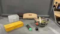 FISHIN' PARTNER, BASKET W/ HOOKS, (2) SMALL ORGANIZERS