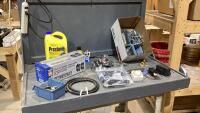 (2)BOXES - 2PC RV WHEEL STABILIZERS + HUB CAPS, WALL ANCHORS, BOLTSTIMER, MISC