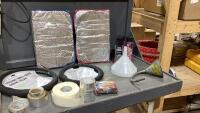 STEERING WHEEL COVERS, FUNNELS, ALUMINUM FOIL TAPE, DRYWALL TAPE, PINSTRIPE TAPE