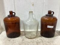 (3) GLASS WINE JUGS