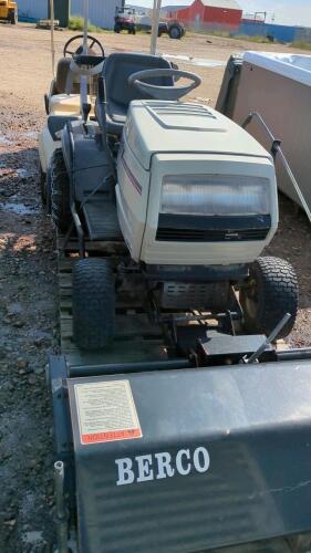White Yard Tractor with Berco Sweeper