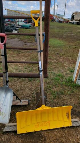 Shovel, broom, post hole shovel