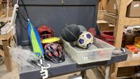 SPORTS ITEMS - SOCCER BALL, BASKETBALL, FOOTBALL, BIKE HELMETS