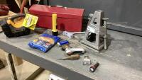 (2)AXLE STANDS, STACK ON TOOL BOX W/CONTENTS