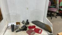 EATON FULLER TRANSMISION SHIFTER, (2) WIPER/LIGHT CONTROL ASSEMBLIES, LIGHT COVERS, BUMPER PAD