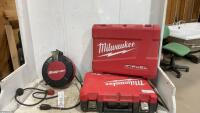 SNAP ON HANGING CORD REEL W/ CORD & (2) EMPTY MILWAUKEE TOOL BOXES